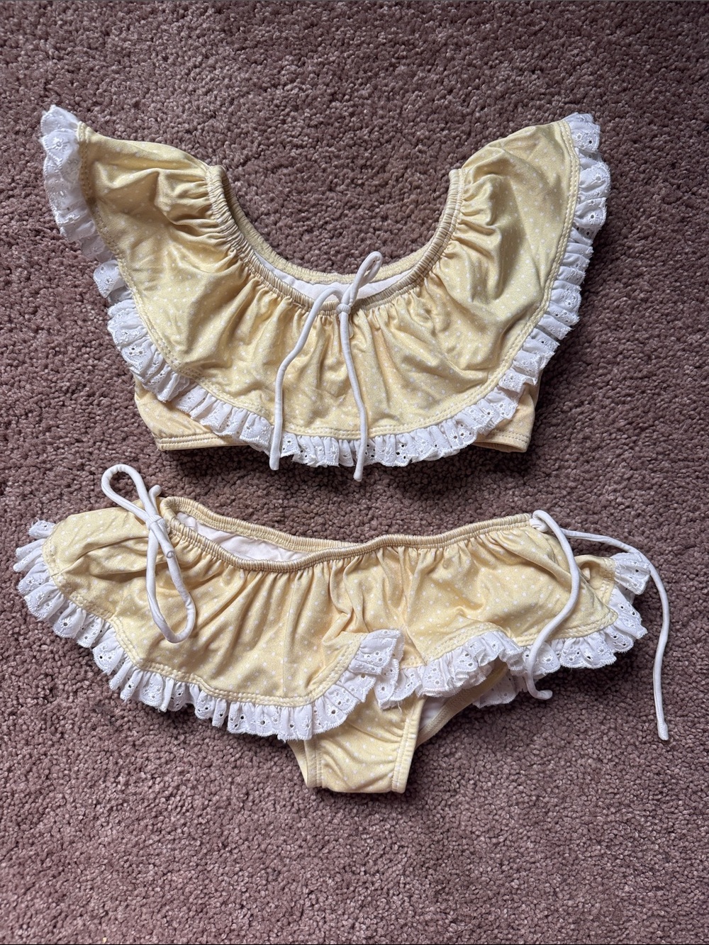 Well Dressed Wolf - Wildling - Yellow Ruffle Two-Piece Swim Set
